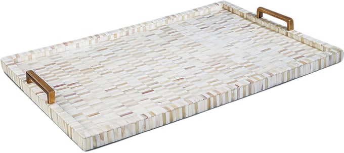 Multi-Tone Bone and Brass Tray