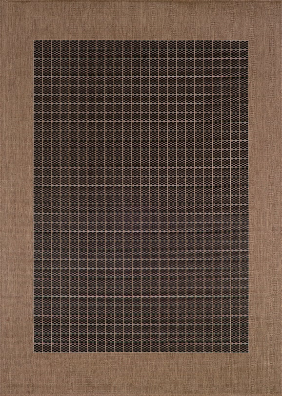 Checkered Fiel Rug - Color: Cocoa, Black; Size: 2'3" x 7'10"