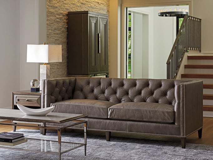 Camille Leather Sofa - Thumbnail 4