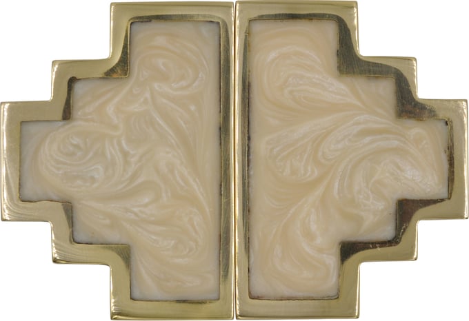 Levi Knob by Worlds Away in brass, cream and brass, cream. Made from resin, metal in a eclectic & global style. Main Image