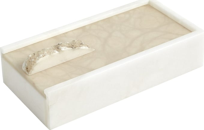 alabaster fish box Vintage onyx marble lid hinged footed trinket jewelry 3x4 Inch As alabaster is a natural product Global Views Alabaster Box with