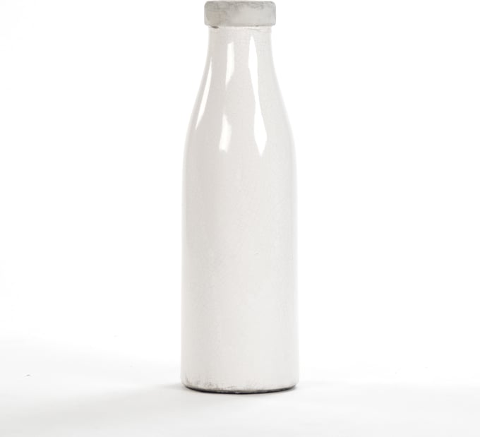 Distressed Crackle White Smooth Vase