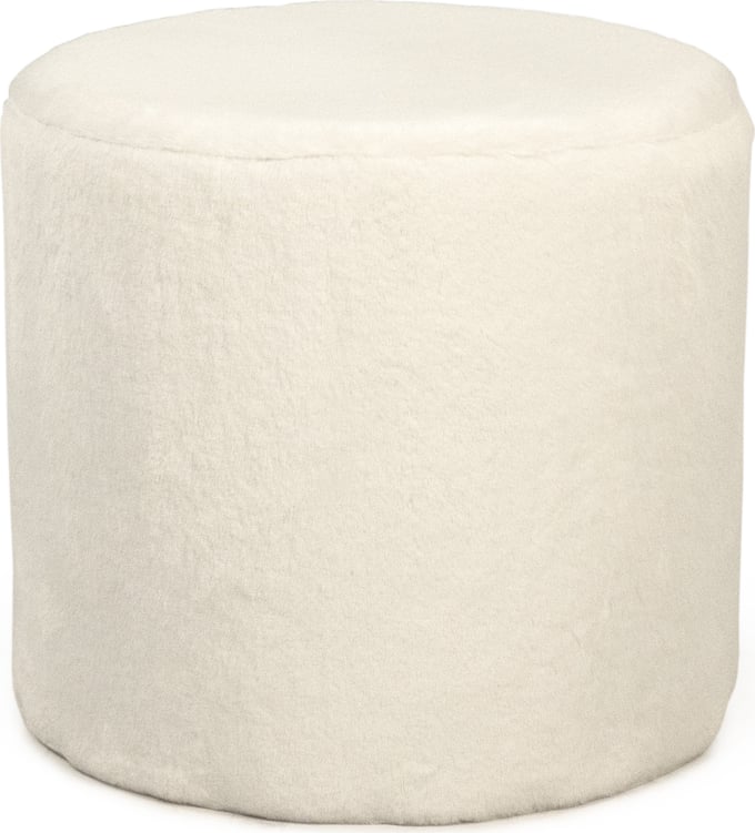 White faux fur stool 2025