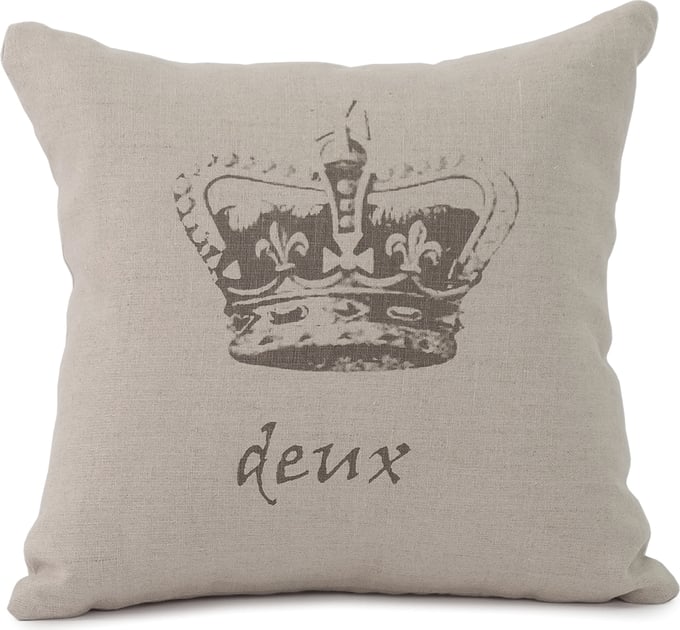 French Deux Crown Pillow - Thumbnail 2
