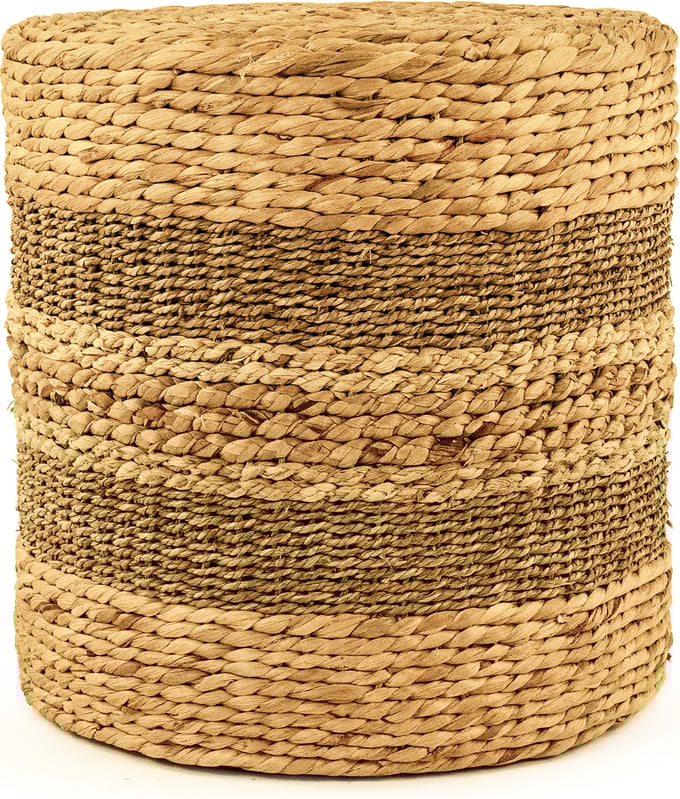 Woven Cylinder Striped Stool
