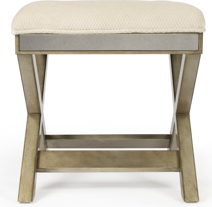 Marlo Mirrored Vanity Stool - Thumbnail 2