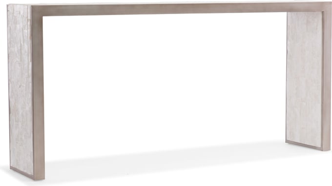 Hooker Furniture Melange Emma Beige Console Table with Silver Leaf Accents - Thumbnail 2