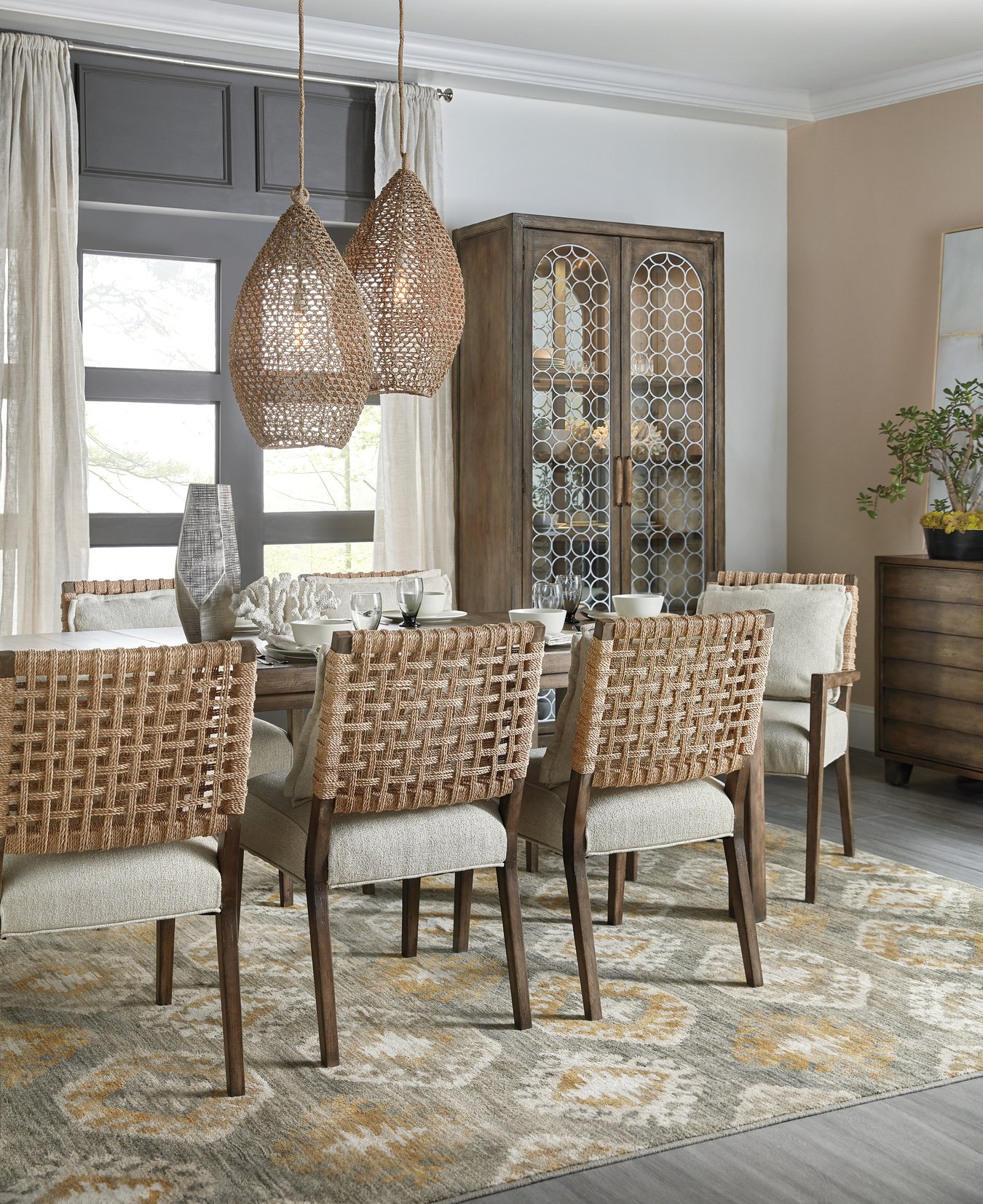 Hooker Furniture Sundance Woven Back Arm Chair | Layla Grayce