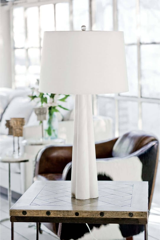 Quatrefoil Alabaster Table Lamp Large - Thumbnail 4