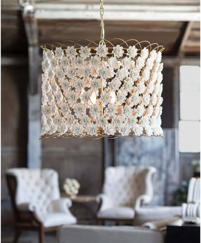 Alice Porcelain Flower Chandelier - Thumbnail 5