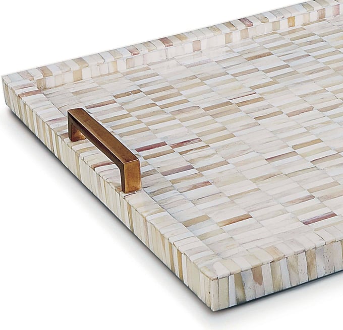 Multi-Tone Bone and Brass Tray - Thumbnail 2