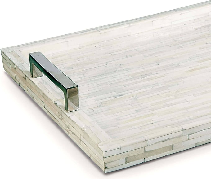 White Bone and Nickel Tray - Thumbnail 4