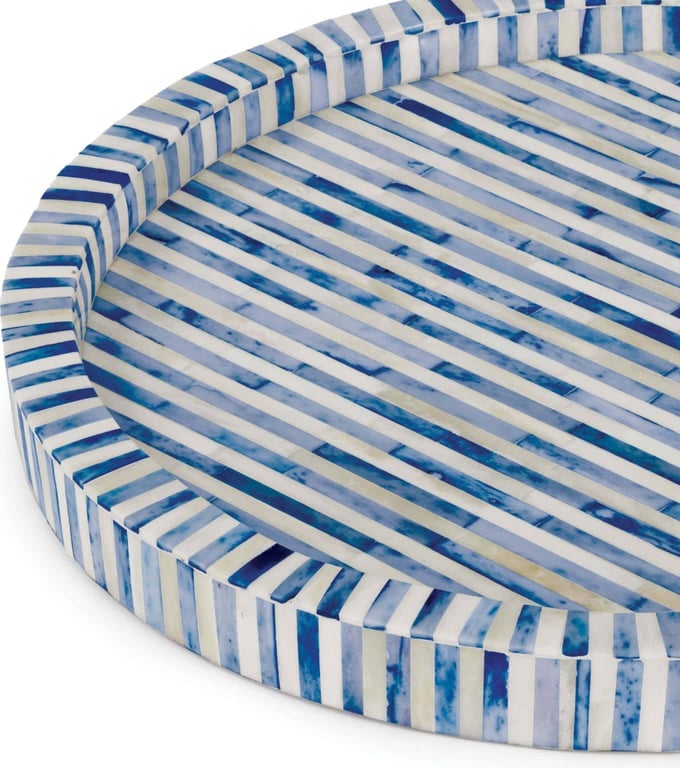 Bone and Indigo Tray Round - Thumbnail 4