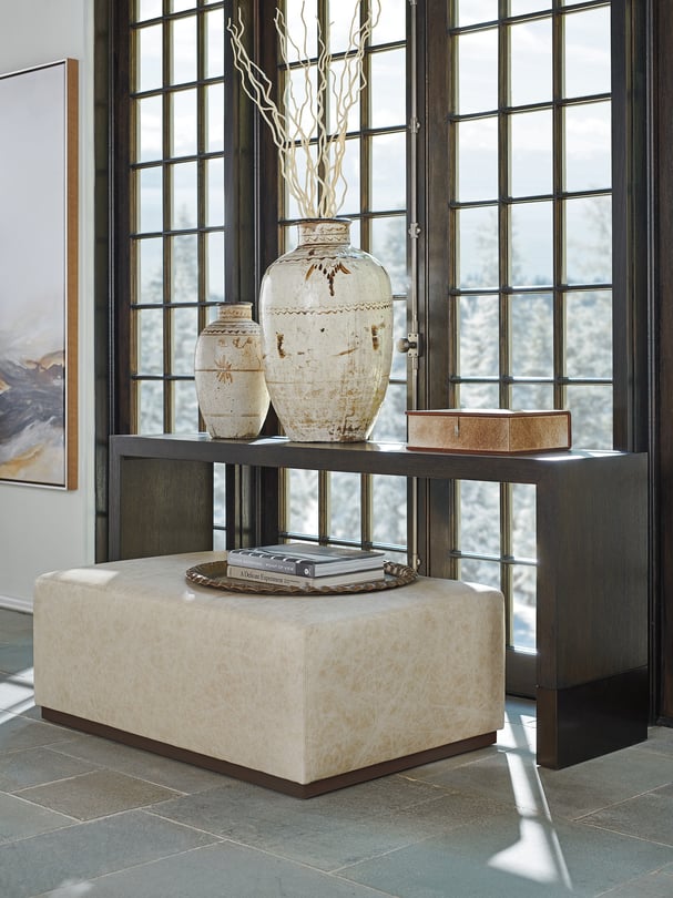 Sterling Leather Ottoman - Thumbnail 2