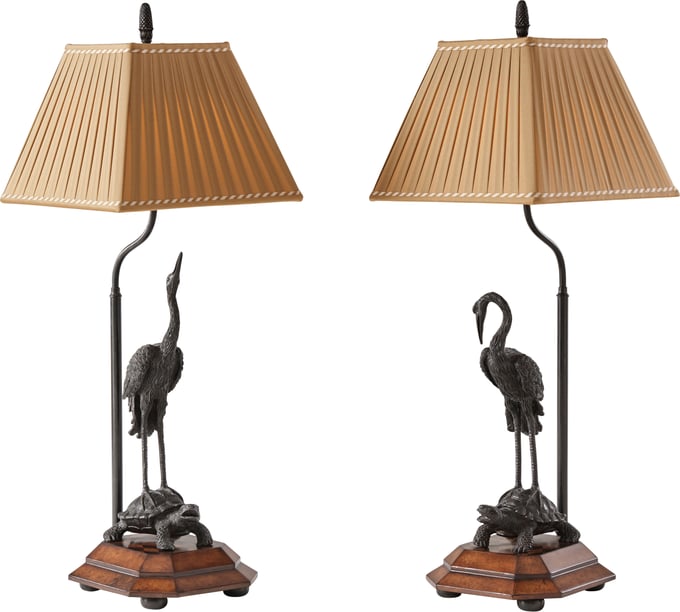 Meiji Cranes Table Lamps
