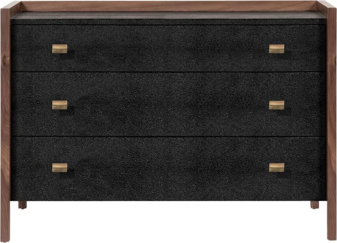 walnut and black dresser Black Walnut Solid Wood antique Style Chest of Drawers 47.6x15.7x29.5 inch / 121.2x40x75.4 cm / Rich Dark Walnut color / six-drawer Chest main image 0