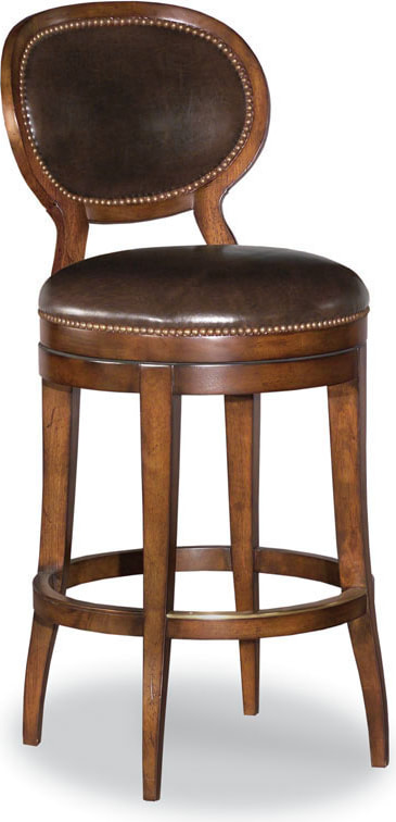 Oval Back Armless Swivel Bar Stool