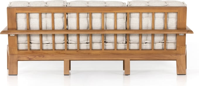 Beck Faye Sand Performance Fabric And Natural Teak Outdoor Sofa - Thumbnail 4