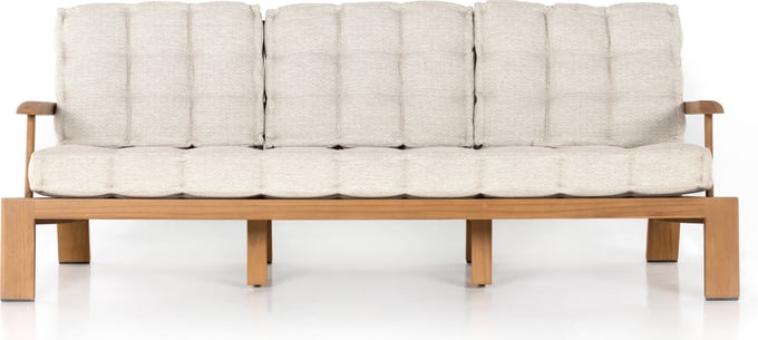 Beck Faye Sand Performance Fabric And Natural Teak Outdoor Sofa
