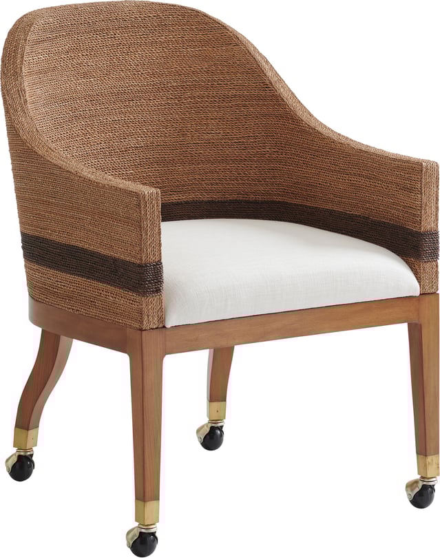 Dorian Woven Striped Arm Chair - Thumbnail 2