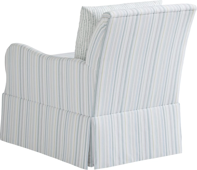 Tommy Bahama Home Palm Frond Striped Swivel Chair - Thumbnail 2