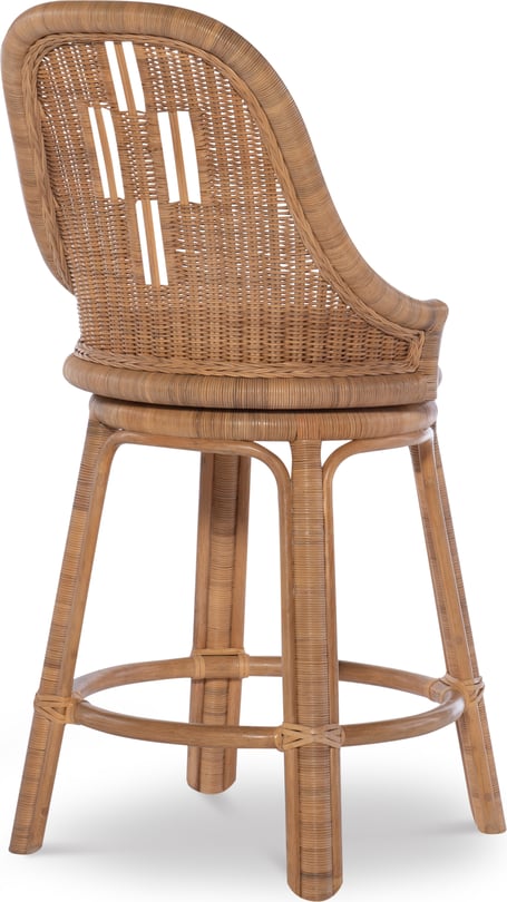 Antibes Wicker Swivel Counter Height Stool - Thumbnail 2