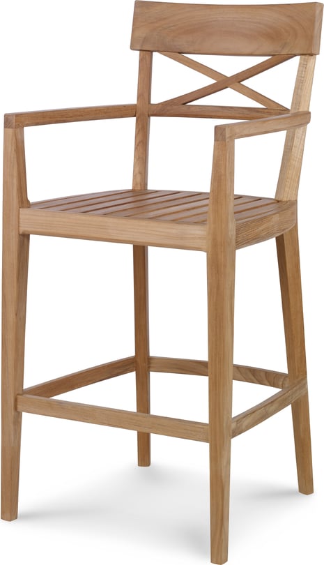 West Bay Natural Teak Bar Stool