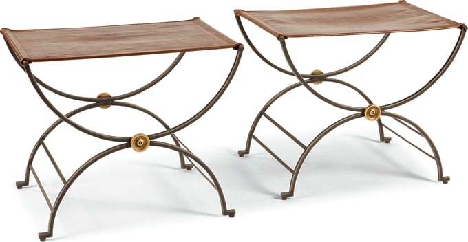 Niles Bench With Leather Seat - Thumbnail 4