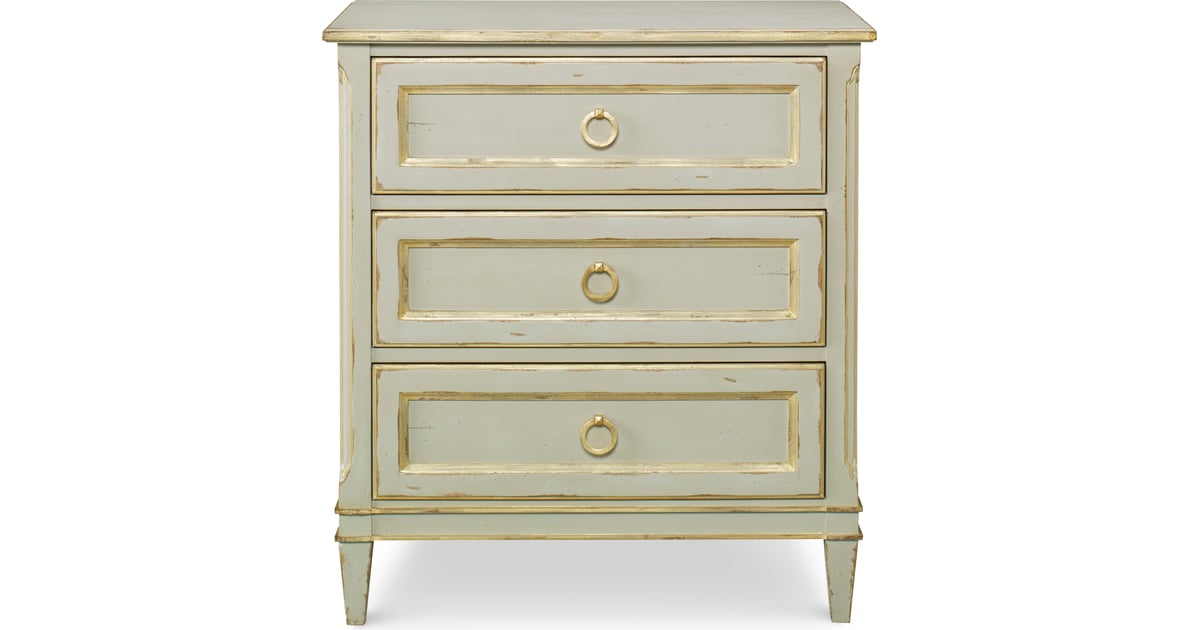 Century Furniture Madeline Nightstand 3 Drawer Gold Leaf Layla Grayce