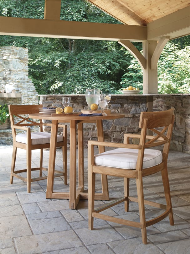 West Bay Natural Teak Bar Stool - Thumbnail 3