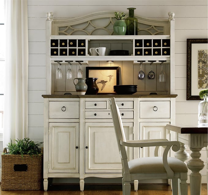 Antique buffet and hutch top