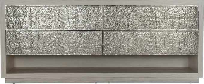 embossed metal dresser White Metal 3 Drawer Credenza
