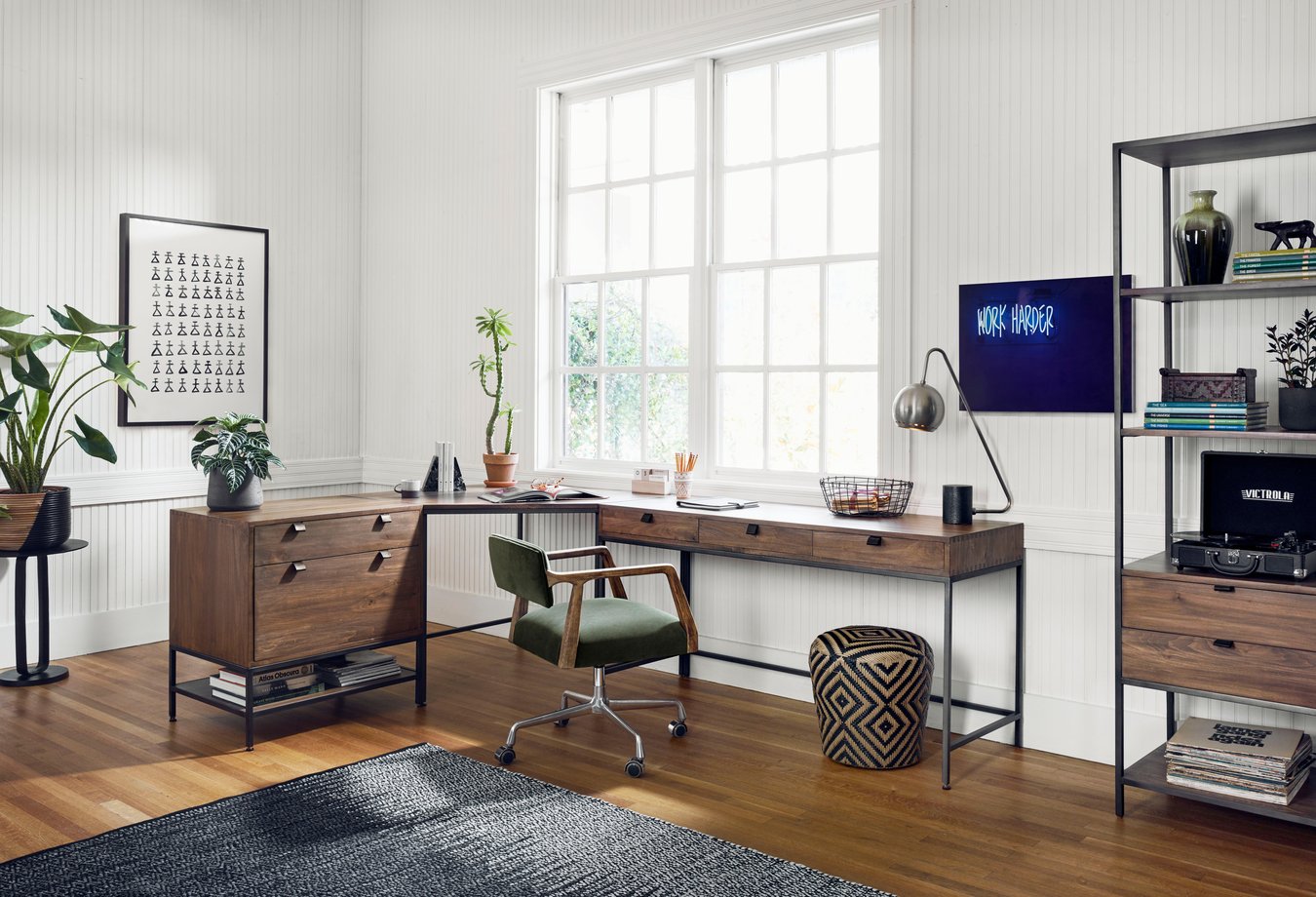 Four Hands Trey Desk System with Filing Cabinet | Layla Grayce