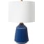 Body: Blue, Shade: White, Finial: Metallic - Nickel, Harp: Metallic - Nickel, Cord: Black