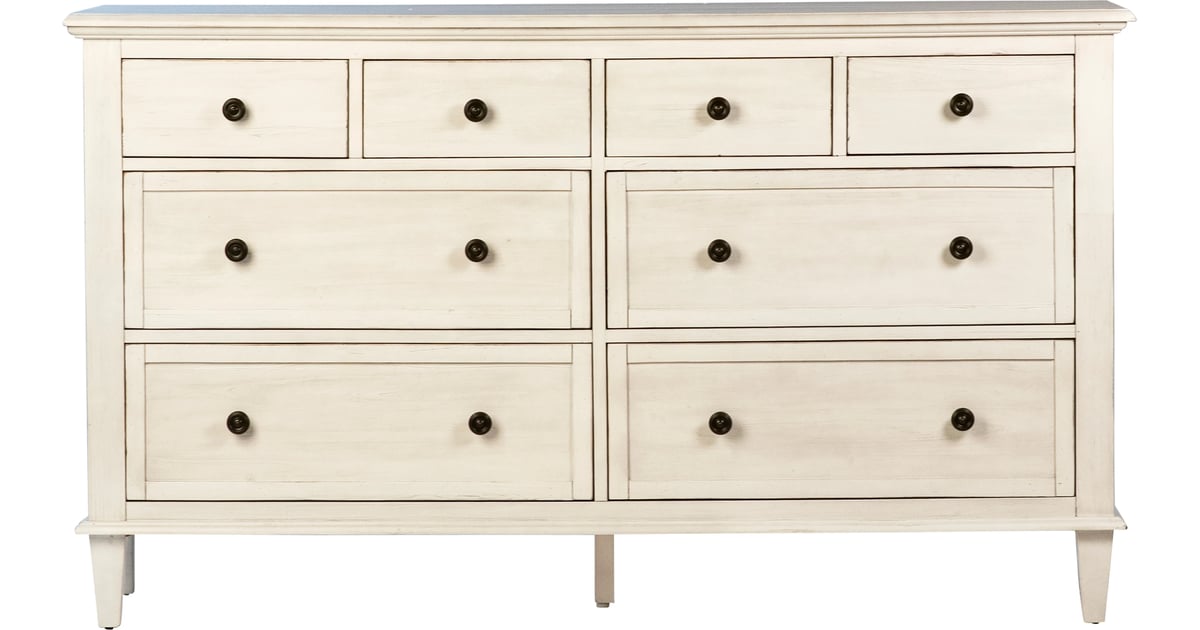 White Dresser Makeover with Pearl Glaze • Roots & Wings Furniture LLC