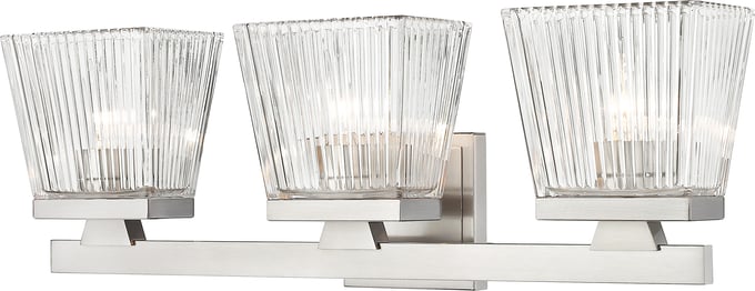 Z-Lite Astor 3-Light Clear Vanity Fixture | HedgeApple Z-Lite Astor 3-Light Clear Vanity Fixture | HedgeApple