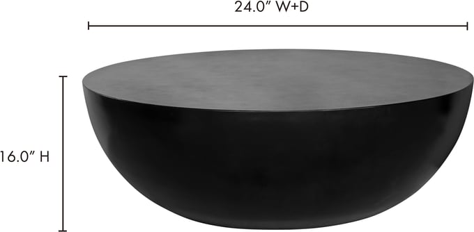 Black Minimal Drum Side Table - Thumbnail 2