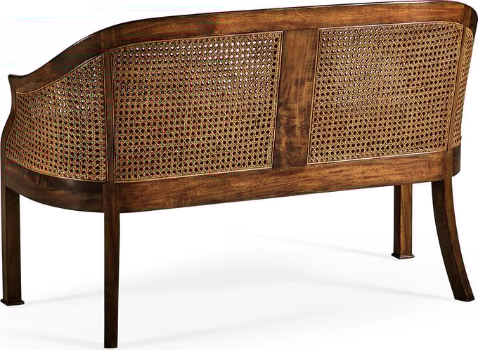 Jonathan Charles Casual Accents Walnut Salon Settee Cane Back Seat