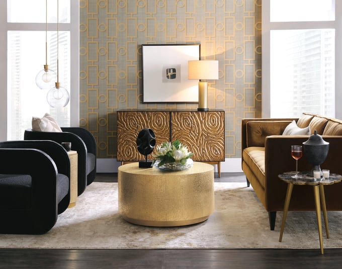 Hooker Furniture Melange Audra Round Cocktail Table Layla Grayce