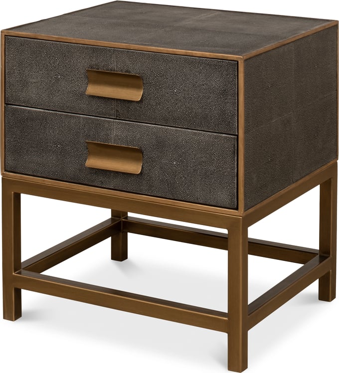 Sarreid Ltd. Gideon Shagreen Side Table - Thumbnail 5