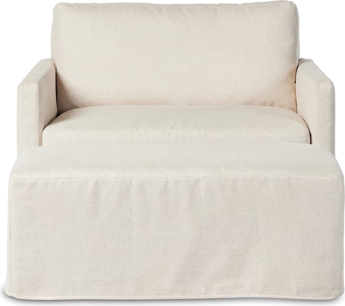 Maddox Slipcover Chair w Ottoman