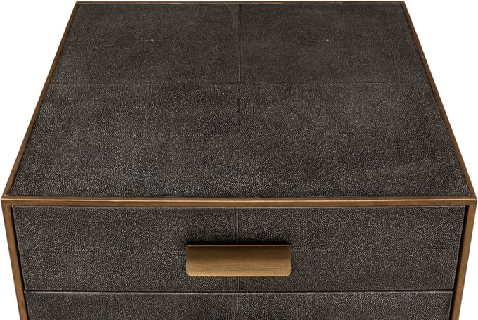 Sarreid Ltd. Gideon Shagreen Side Table - Thumbnail 4