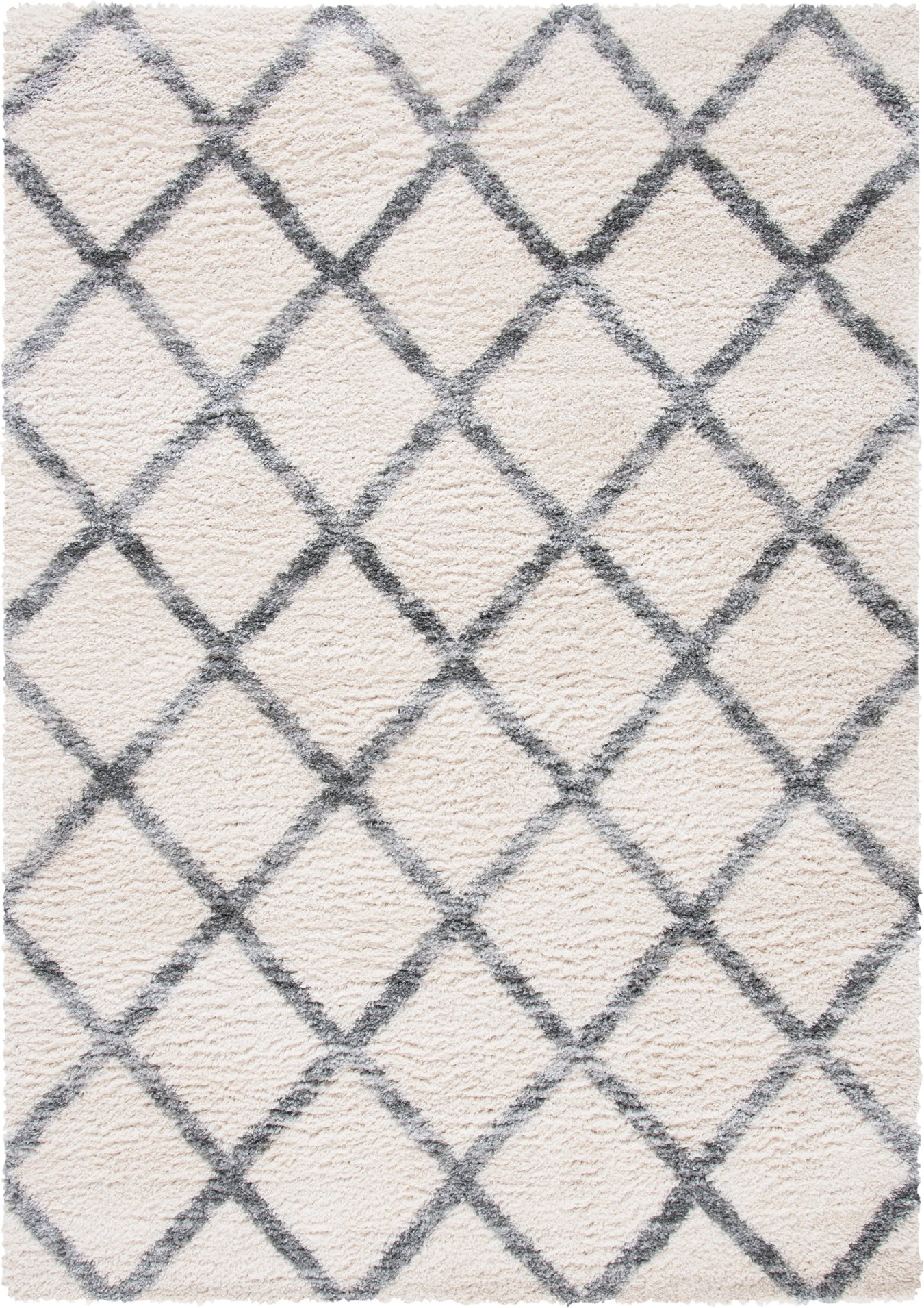 Safavieh 8' x 10' Berber Shag 200 BER215B Ivory / Grey Rug