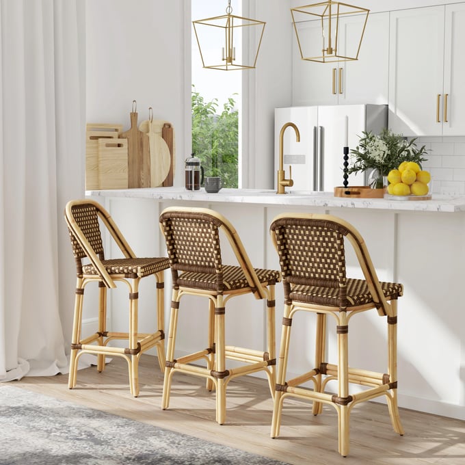 Lila Rattan Barstool - Thumbnail 4
