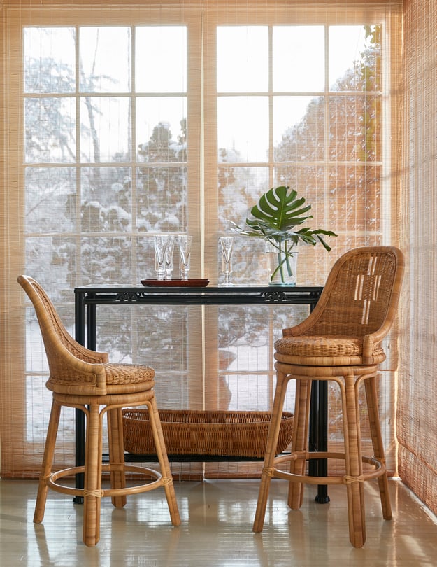 Antibes Wicker Swivel Counter Height Stool - Thumbnail 3