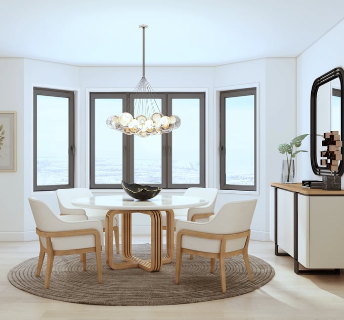 White plaster dining table deals
