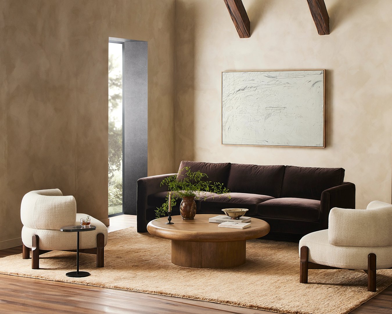 Burnished wood coffee table new arrivals