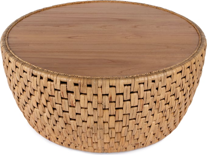 Layla Grayce Essentials Seaside Rattan Drum Coffee Table