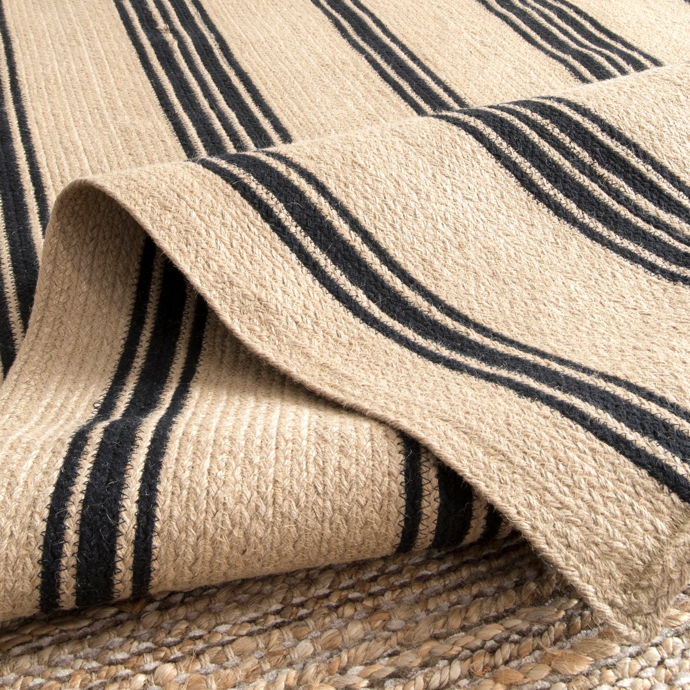 Hand Braided Striped Rug