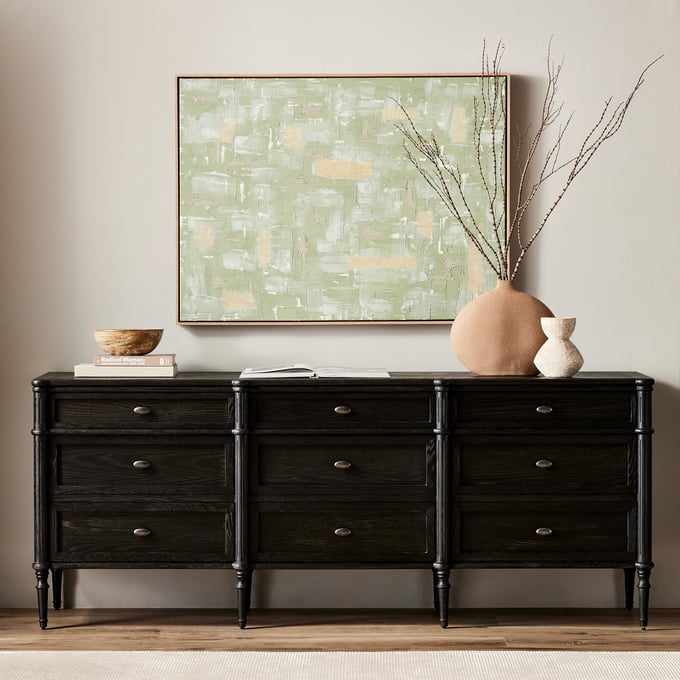 Four Hands Toulouse 9 Drawer Dresser - Distressed Black